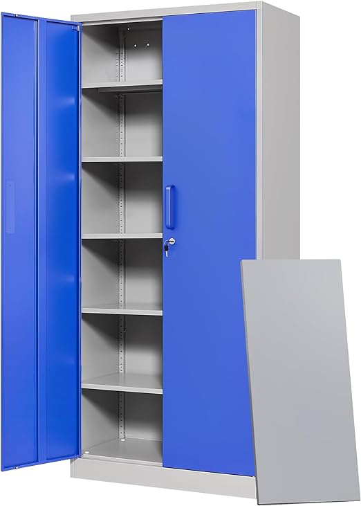 Metal Storage Cabinets with Lock Doors,Tall Locker Organizer Steel Garage Cabinets