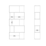 Modern Bookcase, Display Shelf and Decorative Room Divider with 7 Fixed Storage Shelves