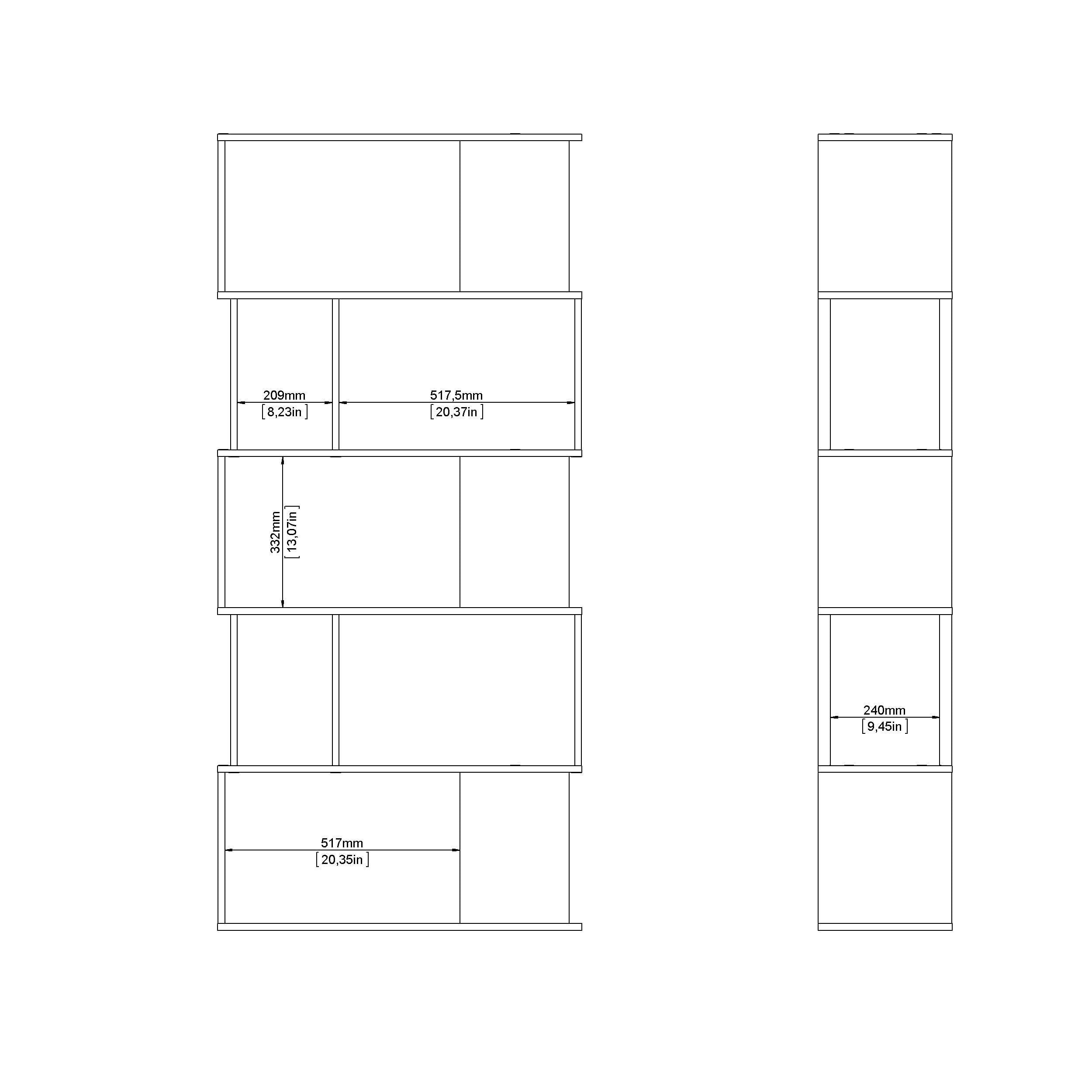 Modern Bookcase, Display Shelf and Decorative Room Divider with 7 Fixed Storage Shelves