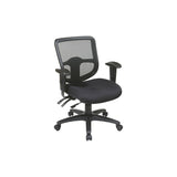 Ergonomic ProGrid Back Task Chair with Ratchet Back Height Adjustment and Dual Function Control, with Arms, Coal FreeFlex