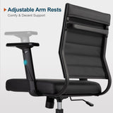 Office Desk Chair with Adjustable Arm Rests, Mid Back Ergonomic Swivel Conference Room