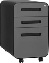 Stockpile 3 Drawer File Cabinet with Lock - Under Office Desk Metal Filing Cabinet,