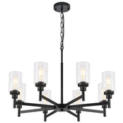 8-Light Modern Farmhouse Chandelier for Dining Room Light Fixture Over Table