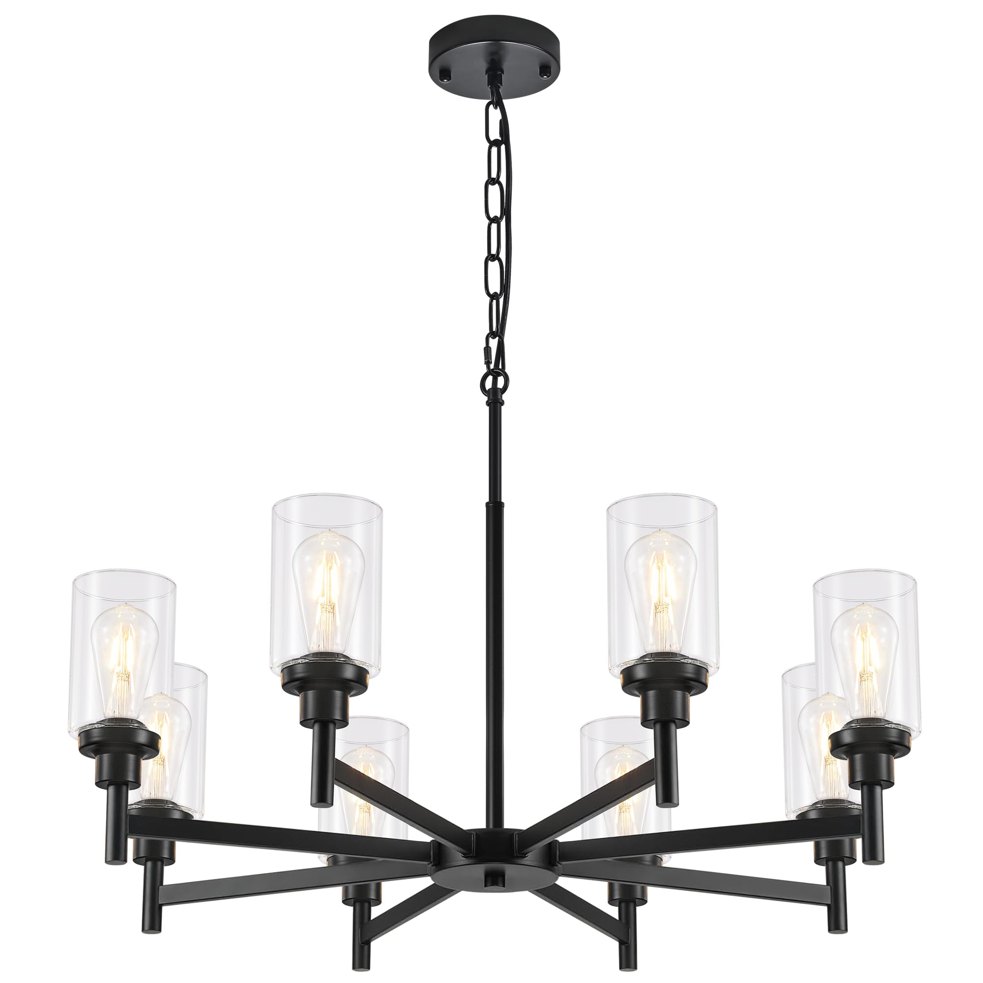 8-Light Modern Farmhouse Chandelier for Dining Room Light Fixture Over Table