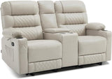 Loveseat Recliner with Console, Electric Reclining Loveseat with Heat and Vibration, Cup