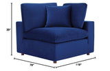 Down-Filled Overstuffed Performance Velvet 4-Piece Sectional Sofa