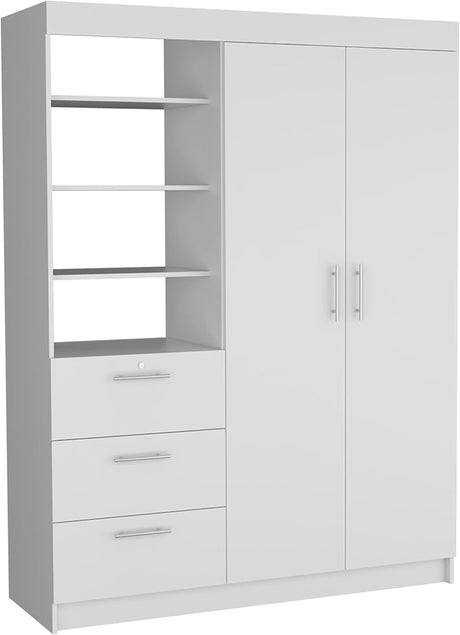 Kenya 3 Drawers Armoire, Double Door