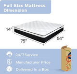 Full Mattress, 10 Inch Bamboo Charcoal Cooling Gel Foam Mattress