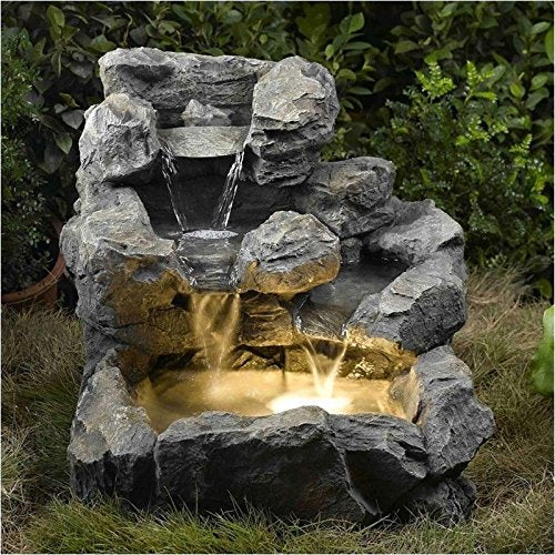 Cascading Outdoor Indoor Fountain with Illumination