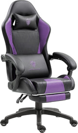 Ergonomic Gaming Chair with Massage Lumbar Support and Footrest