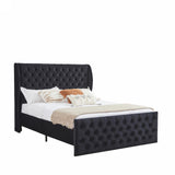 King Size Bed Frame, Luxurious Platform Bed, Button Tufted Upholstered Bed