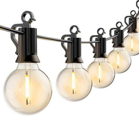 Lights Outdoor 50Feet G40 Patio Lights with 52 Led Shatterproof Bulbs(2 Spare),