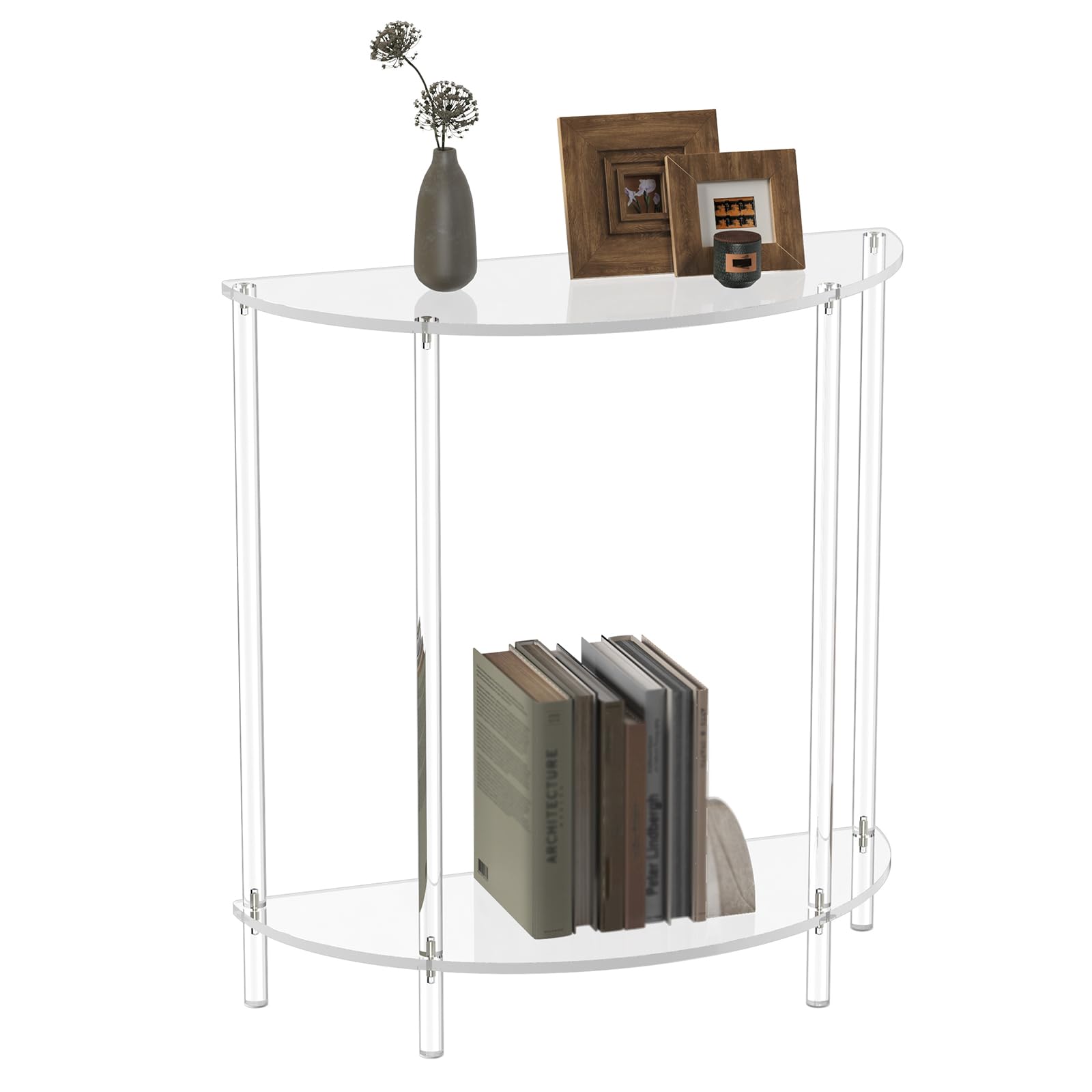 Half Moon Acrylic Console Table - 29.5" Clear Entryway Table