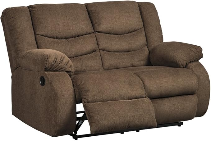 Tulen Modern Manual Pull Tab Reclining Loveseat, Dark Gray