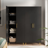 69” Tall Storage Cabinet - Black Storage Cabinet w/ 2 Doors and Adjustable Shelves