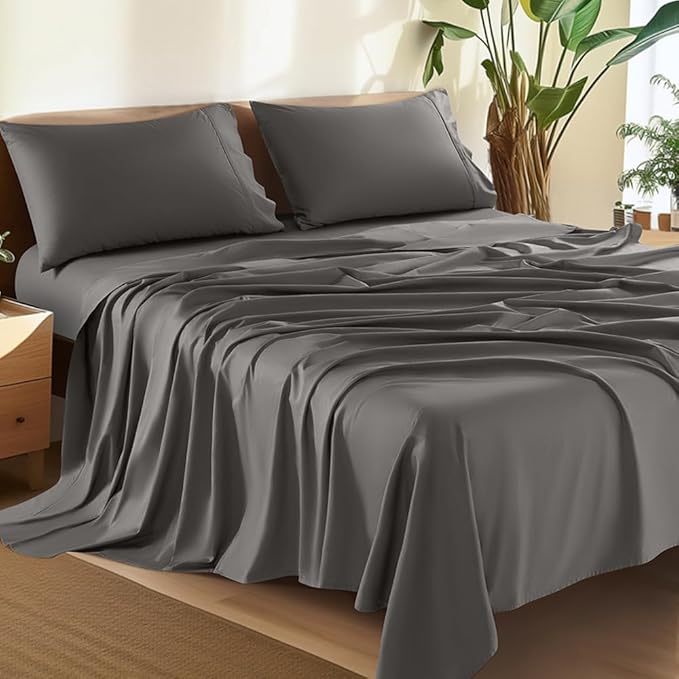 100% Cotton King Size Sheets Set - 1500 Thread Count，Luxury Egyptian Cotton Bed Sheets