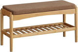 Bamboo Shoe Rack Bench, 3 Tier Shoe Organizer Storage Rack for Entryway