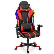 RGB LED Gaming Chair - Ergonomic High Back PVC Leather E-Sport Computer Chair with Lumbar Support