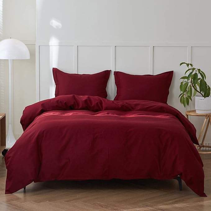 French Linen Duvet Cover Set  (1 Comforter Cover,1 Pillowcase)