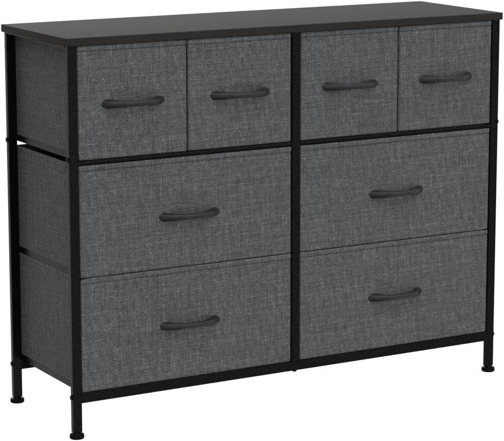 Dresser for Bedroom with 8 Drawers, Wide Fabric Dresser for Storage and Organization