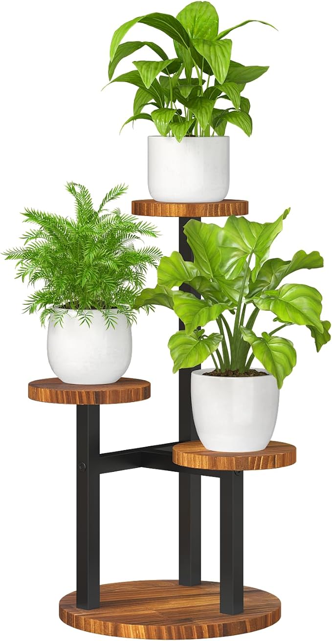 4 Tier Plant Stand Indoor Small Plant Shelf Outdoor Metal Tall Flower Holder Table