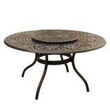 Contemporary Modern Mesh Lattice 59 inch Bronze Lazy Susan Outdoor Aluminum Round