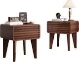 Nightstands Set of 2 Mid Century Modern Night Stand Wood Accent Bedside Table with Drawer Small Side Table