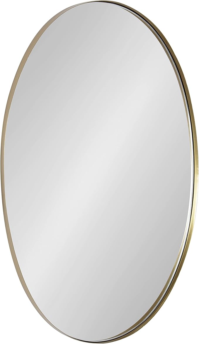 Rollo Midcentury Oval Mirror, 20 x 30, Bronze, Decorative Modern Mirror Decor for Wall
