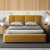 Venice Upholstered Platform Bed | Box Spring Not Required | (Grey Boucle, King Bed