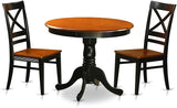 ANQU5-BLK-W 5 Piece Dinette Set for 4 Includes a Round Kitchen Table with Pedestal