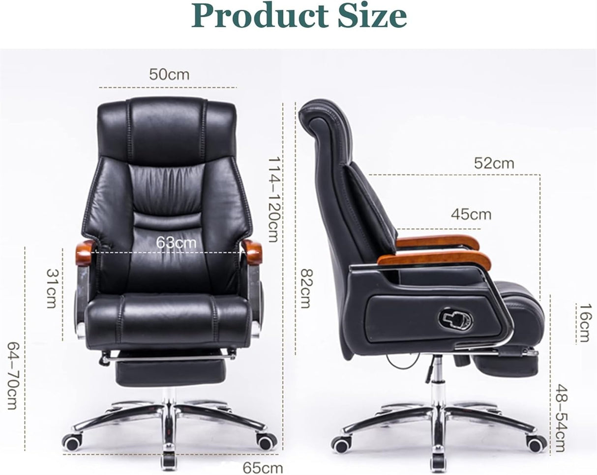 Office Chair, with Footrest and 90°-150° Adjustable Backrest, Thickened Seat Cushion,