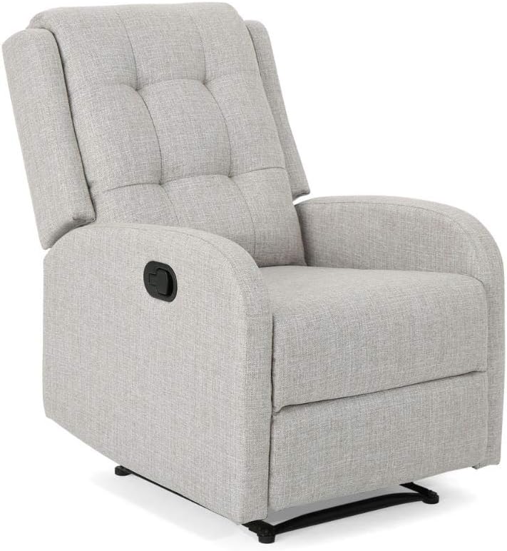 Knight Home Smith Traditional Recliner, Fabric, Beige + Black,