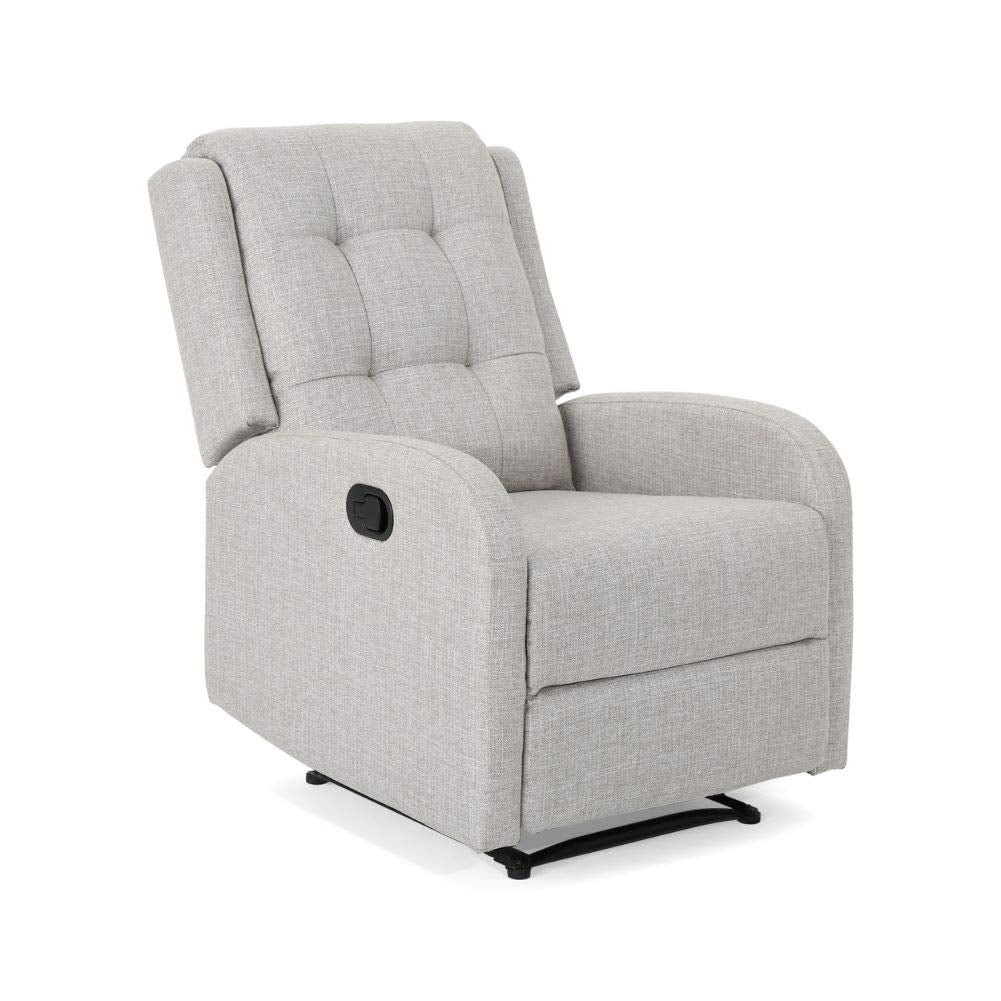 Knight Home Smith Traditional Recliner, Fabric, Beige + Black,