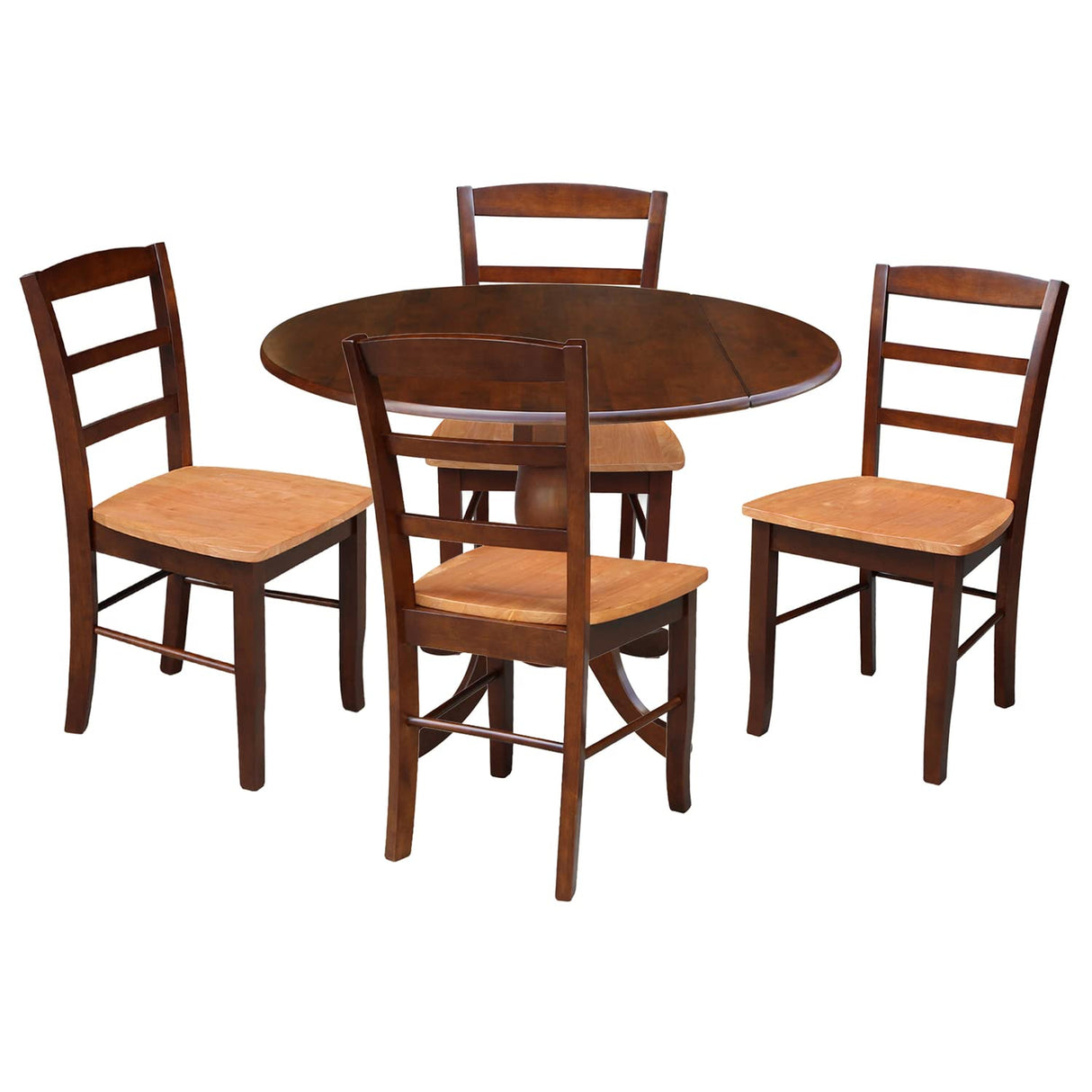 Drop Leaf, Dining Height, Espresso Table/Cinnamon and Espresso Chairs