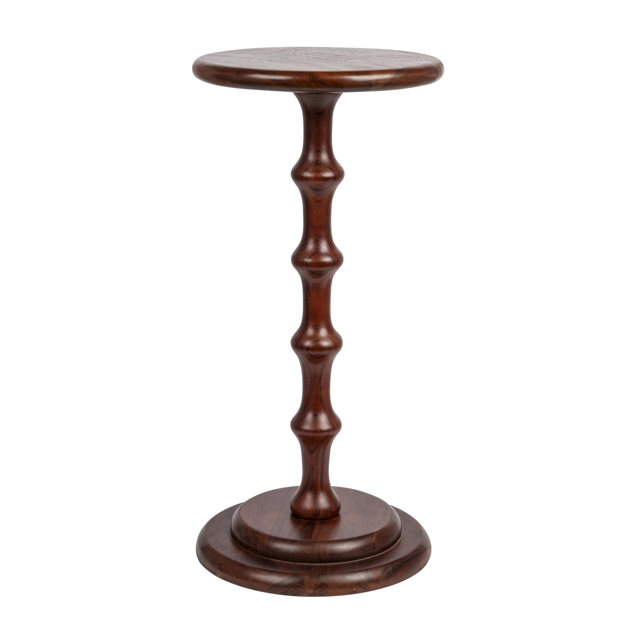 Ergo Pedestal Cocktail Side Table, Dark Chestnut