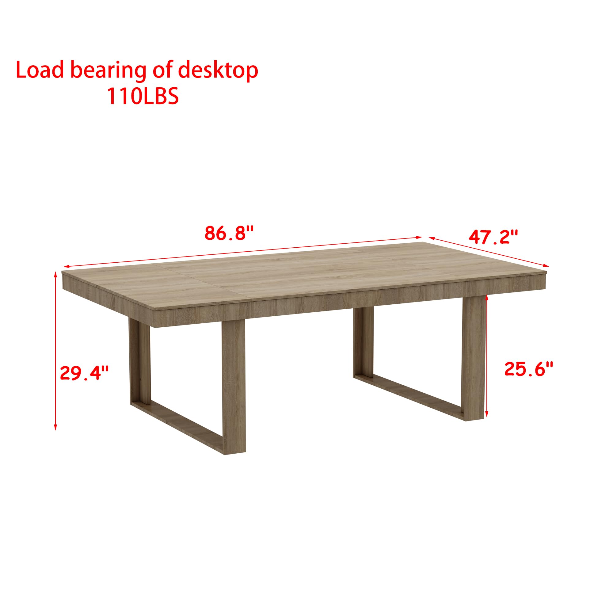 86.6" Modern Dining Table for 8-10 People
