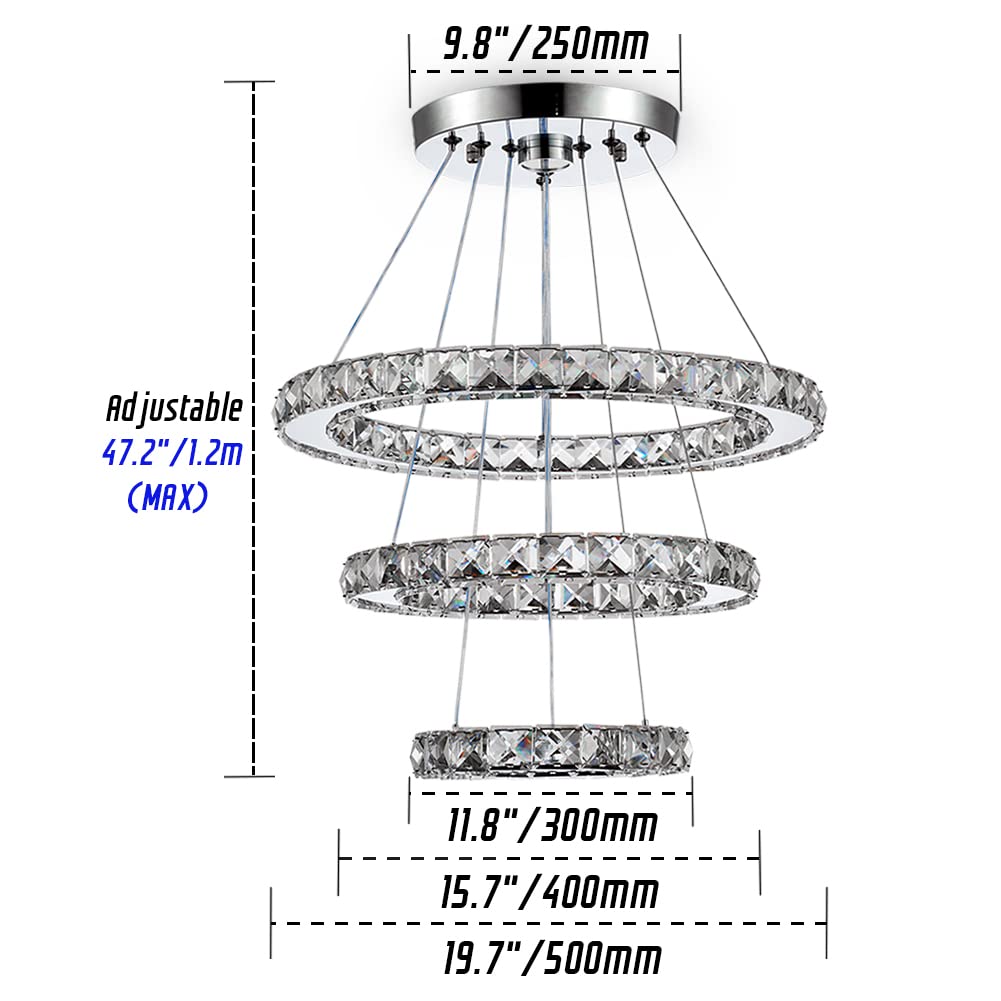 Modern Crystal Chandeliers LED Chandelier Pendant Lights Chandelier Rings Pendant Light