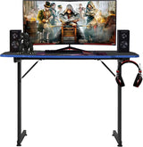 39" Gmaing Desk Computer Gaming Desk Z Shaped Gaming Workstation Ergonomic Gaming