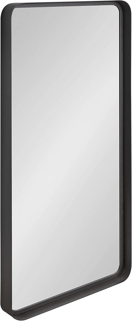 Armenta Modern Soft Rectangle Metal Framed Mirror, 20 x 42, Gol