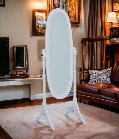 Length Mirror with Stand, Vintage Wood Cheval Mirror, Adjustable Freestanding Floor