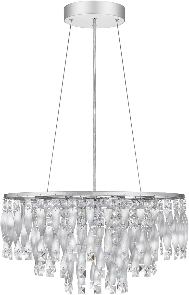Platinum Collection PCTK2824C Twinkle Crystal Pendant Ceiling Light, 6-Light 240 Total