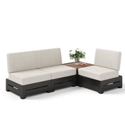 Upgraded 4 Piece Metal Patio Furniture Set with 5.9" Thick Cushion
