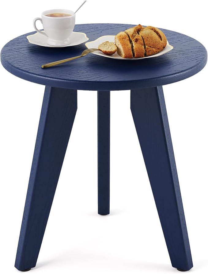 Outdoor Side Table, HDPE Outdoor Table, Small Round Side Table Weather-Resistant