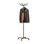 Industrial Coat Rack, Metal Pipe Coat Rack Stand Freestanding with 6 Hooks