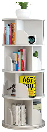 Rotating Bookshelf, Revolving Bookcase, 360°Floorstanding Corner Shelf