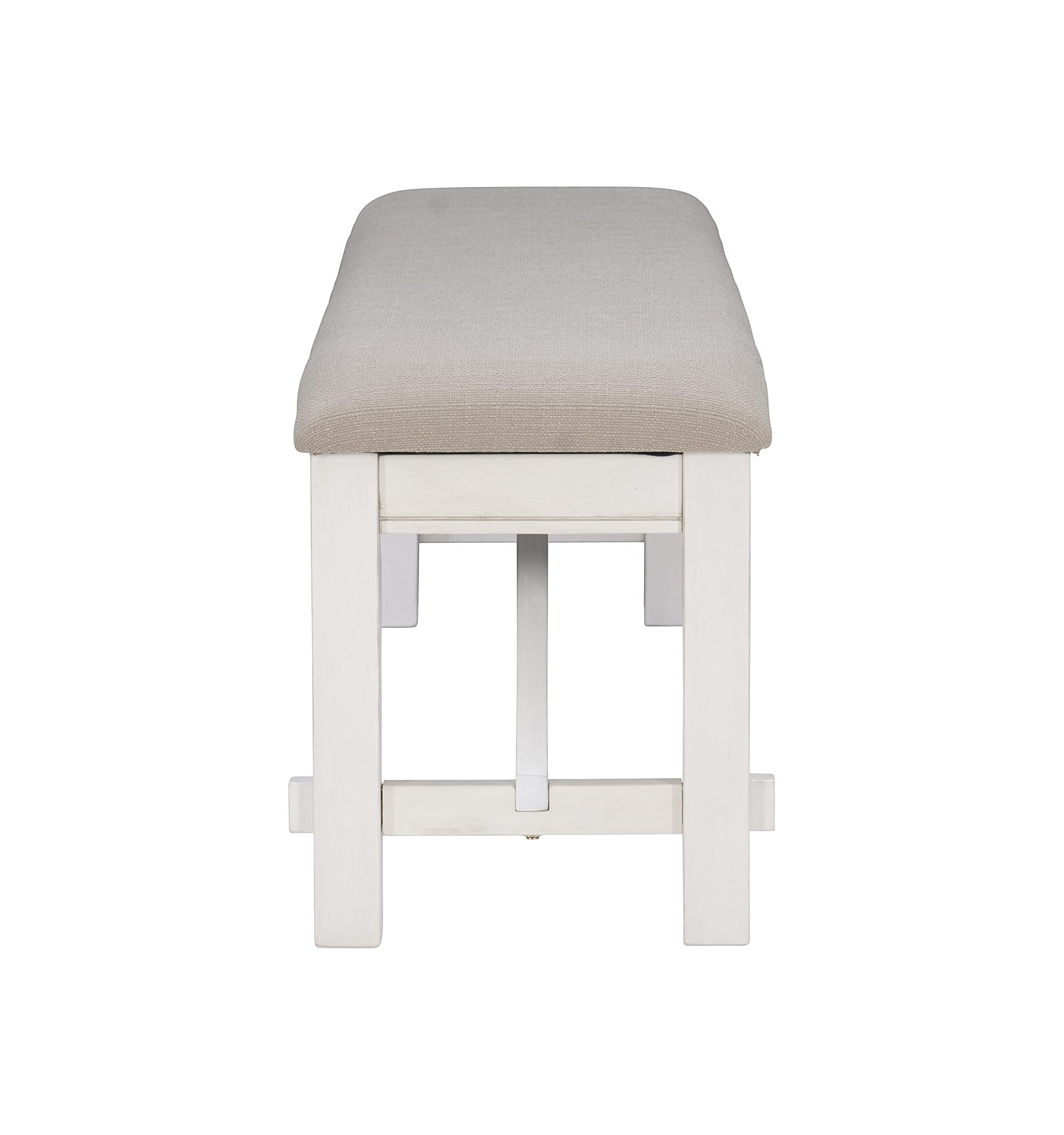 Company Powell Turino Distressed White Dining Bench