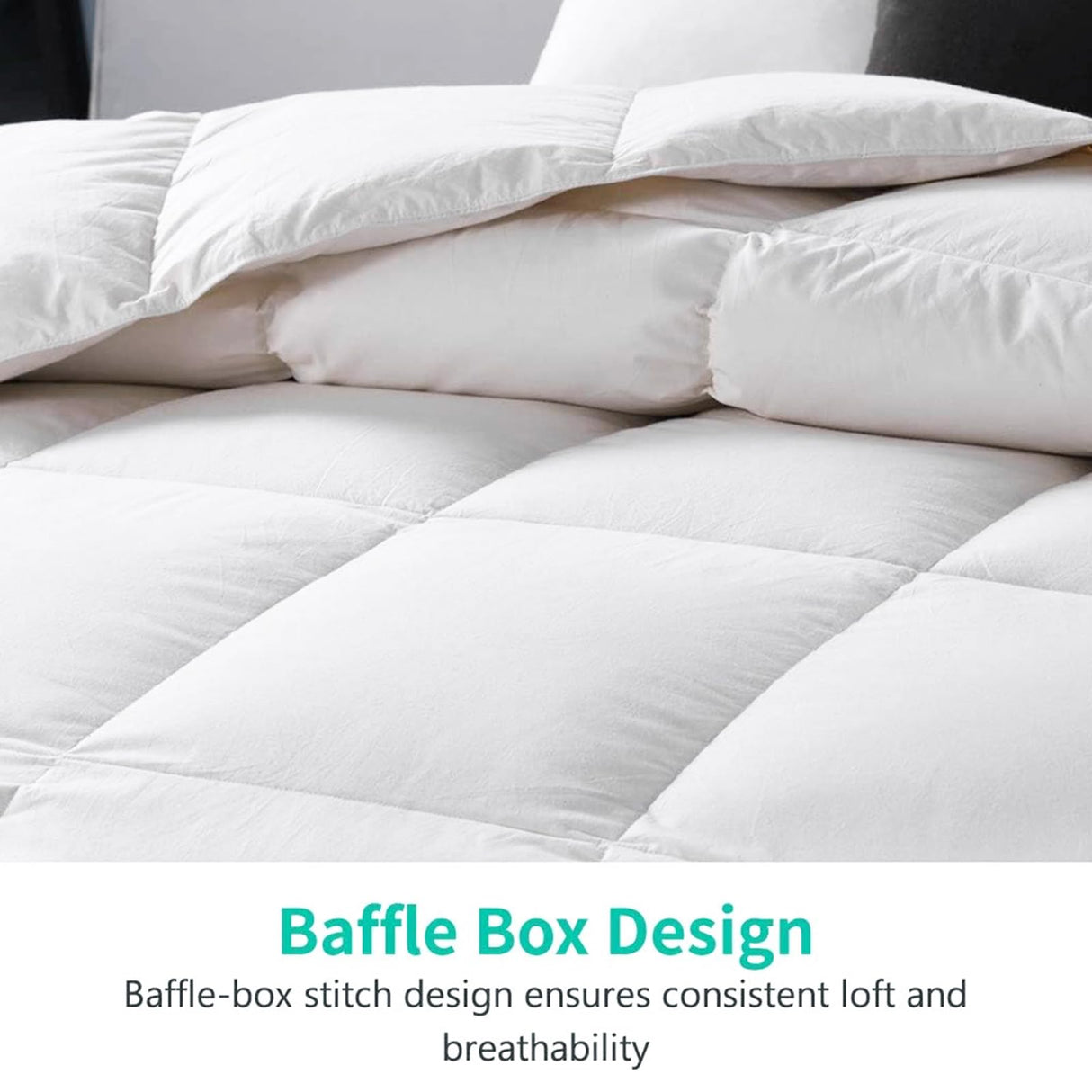 Luxury 100% Organic Cotton All Season Feathers Down Comforter Twin Size Duvet Insert,