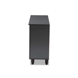 Wadia Modern and Contemporary Dark Gray 3-Door Wooden Entryway Shoe Storage