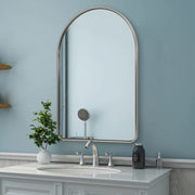 Brushed Nickel Arched Mirror,  Arched Bathroom Mirror
