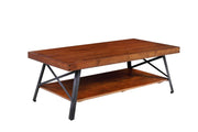CT181101 Emerald Home Chandler Rustic Industrial Solid Wood and Steel Coffee Table